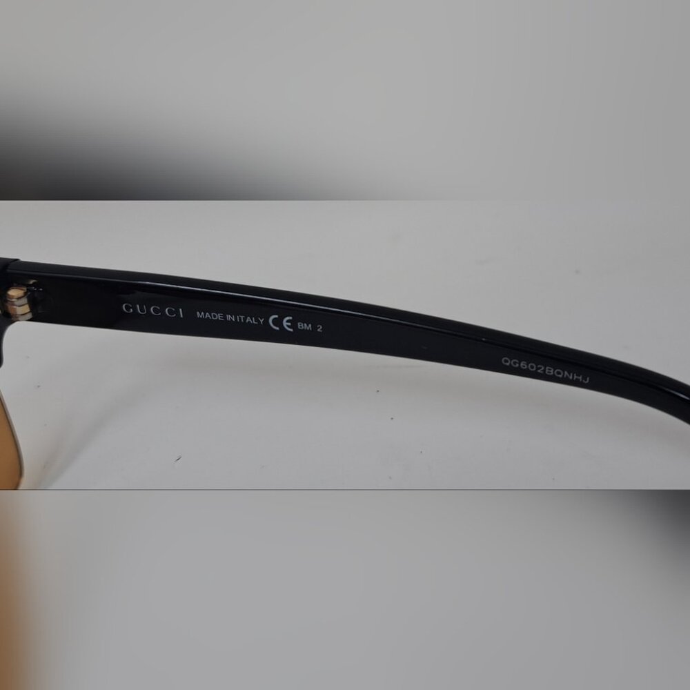 Gucci Men's Sunglasses Half Rim Wayfarer Yellow Gold Mirror GG3710/S 54-16-140 - Picture 5 of 16